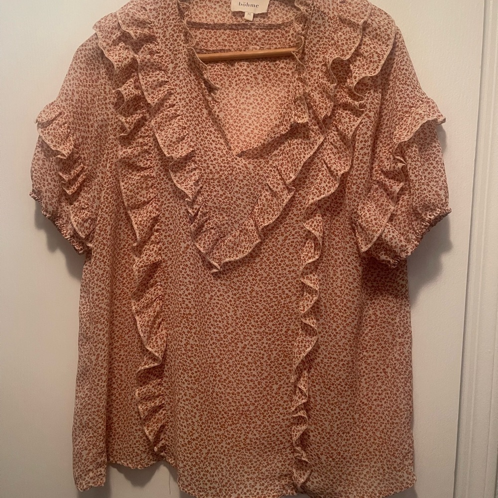 Women's Ruffled Pink Top